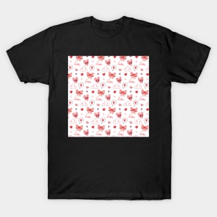 XO Love Valentine's Day Pattern T-Shirt